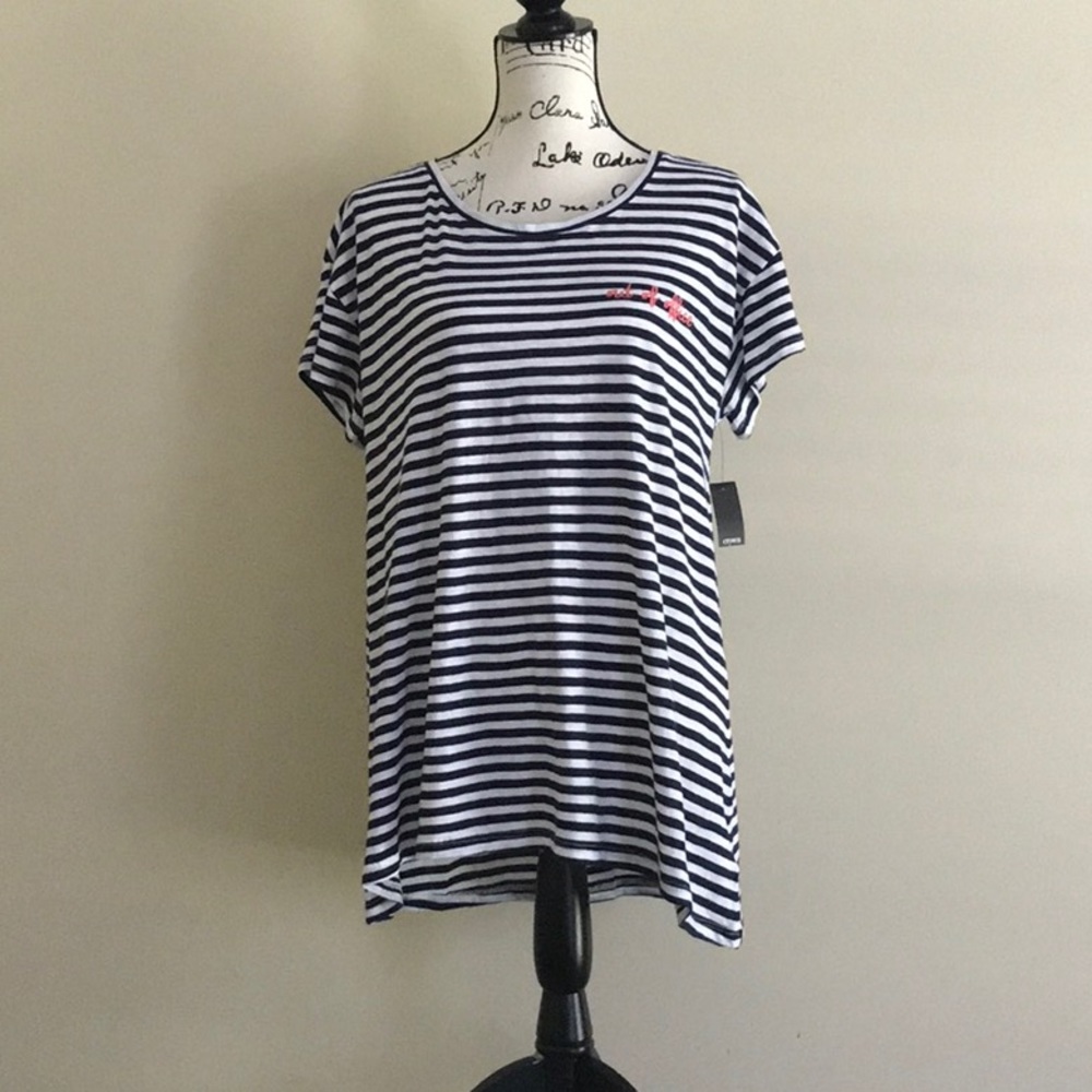 Black and white striped tunic